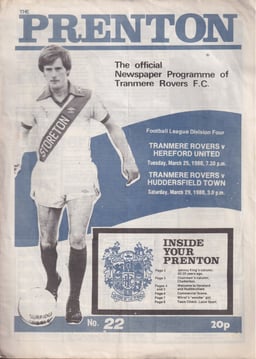 Tranmere Rovers v Hereford United Match Programme 1980-03-25